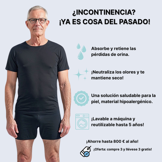 Boxer para incontinencia con protección contra fugas - Ultra absorbente